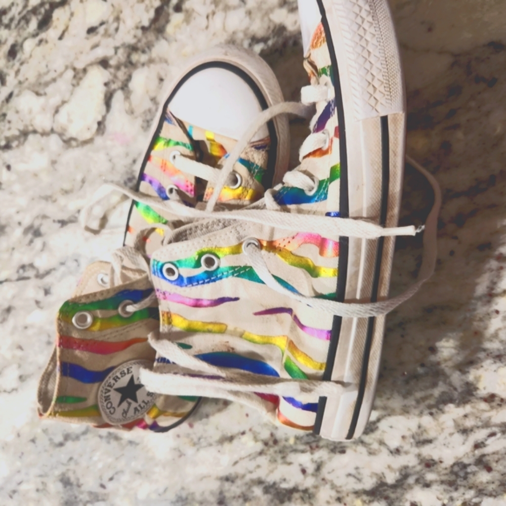 Converse Kids Zebra Rainbow High-Top Sneakers